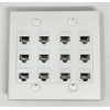 RiteAV 12 Port Flat Dual 2 Gang Ethernet Cat6 RJ45
