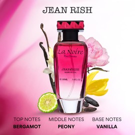 Jean Rish La Noire Eau De Parfum For Women (3.4 Fl Oz / 100ml) with Bergamot-Peony-Vanilla, Long Lasting and Luxury Fragrance, Made in USA