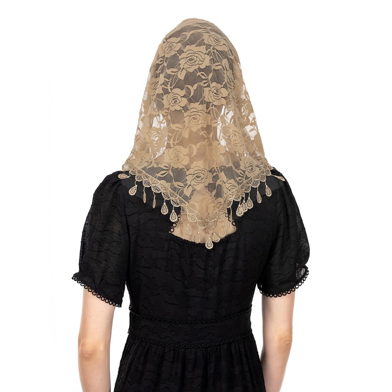 Wgior Triangle Veil for Church Lace Chapel Veil Catholic Mass