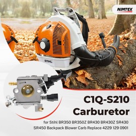 NIMTEK BR350 Carburetor Kit for Stihl BR350Z BR430 BR430Z SR430 SR450 Backpack Blower Zama C1Q-S210 Carb Replace 4229 129 0901