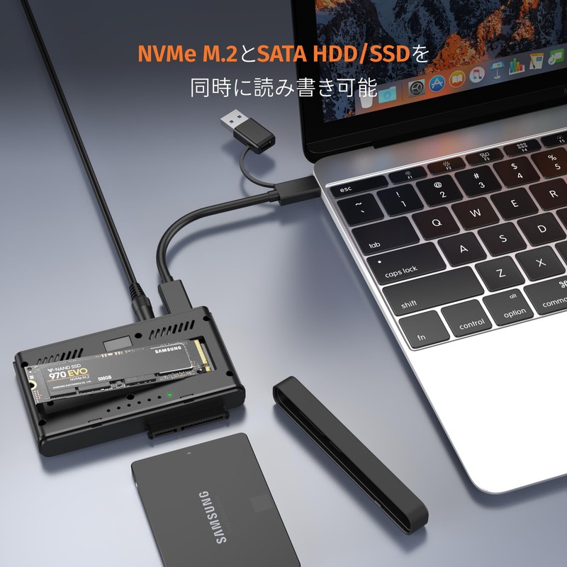 Alxum PCIe NVMe M.2 and SATA HDD/SSD Compatible Clone Stand