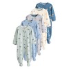 NEXT Patterned Baby Pyjamas Pack of 5, Teal-blue, 6-9 months