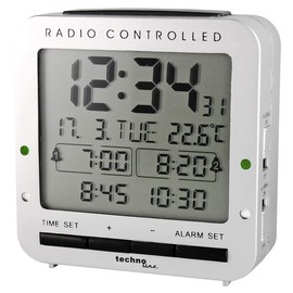 Technoline Funkwecker WT 245, 4 Weckalarme, Silber