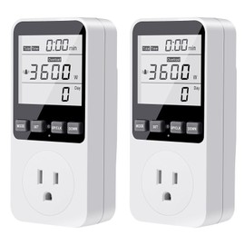 Diymore Watt Meter,Plug-in Socket Power Meter,120V Wide Range,Auto Cost Calculator,Overload Protection,Kilowatt Wattage Voltage AMP Tester,Appliance Power Usage Meter 7 Modes Display (2PCS)