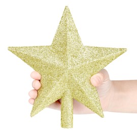 SULOLI Christmas Tree Star Gold,Gold Christmas Tree Topper Gold Star Christmas Decorations Star
