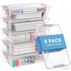 Sooez 6 Pack Pencil Boxes, New Extra Large Pencil Case,