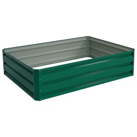 Giantex Patio Raised Garden Bed Vegetable Flower Planter Metal Plant Box Dark Green (47" Lx35.5 Wx12.0 H)