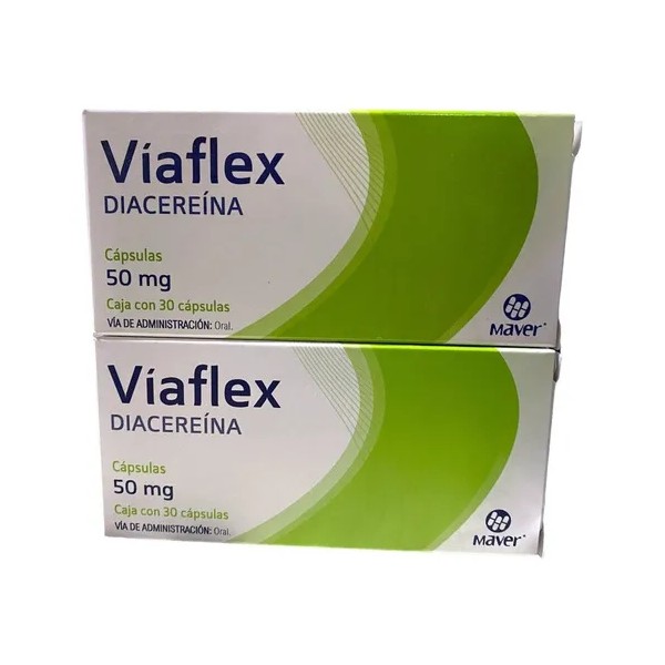 Dos Cajas De Víaflex Diacereína 50 Mg C/30 Caps Maver