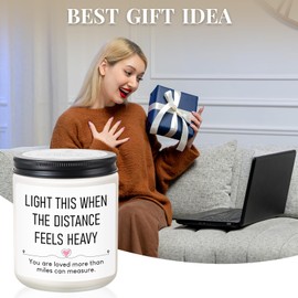 Long Distance Relationship Gifts for Him, Her, Girlfriend, Boyfriend, Funny Christmas Birthday Valentines Day Candle Gifts for Long Distance Friendship Gift, 7OZ Lavender Scented Candle