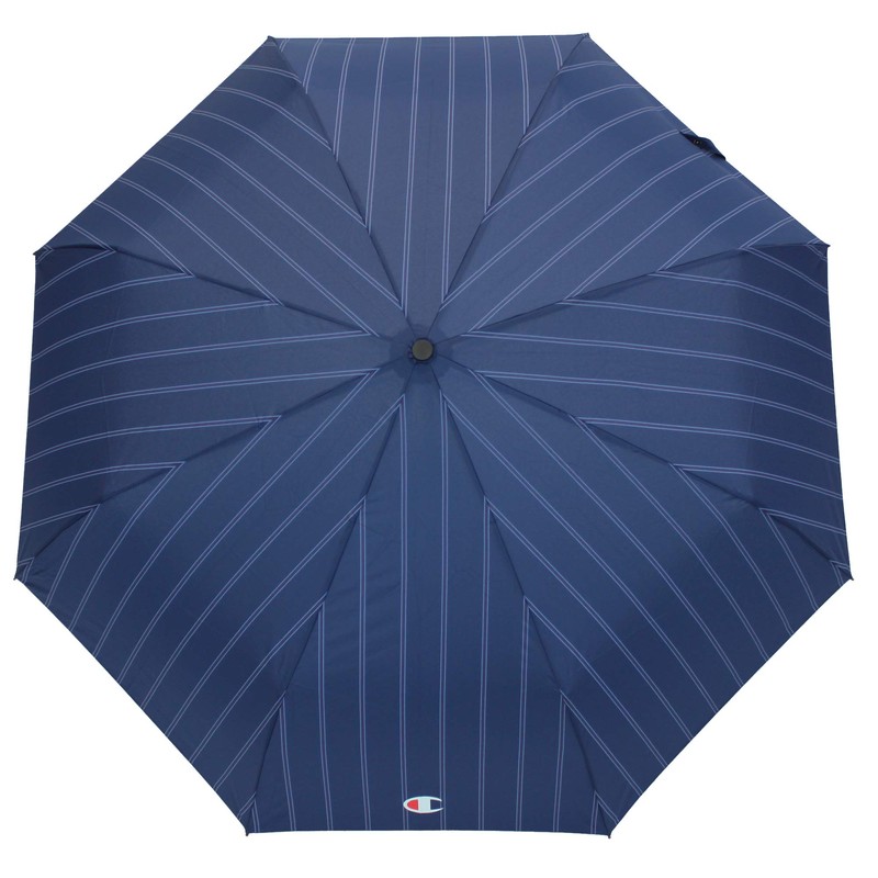 Champion CHM20MN58 Mini Folding Umbrella, Navy, Striped Pattern, 58 x
