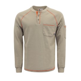 VATRENUS FR Shirts Henley 5.5oz 100% Cotton Flame Resistant Long Sleeve T-Shirts
