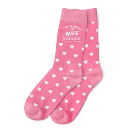 D Design Invent Print! Wife Gift Socks Women's Funny Present Keepsake for Wife Size 4 – 7 (Love Hearts)