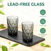 Bandesun Drinking Glass set of 6 Diamond Pattern Kitchen Glassware