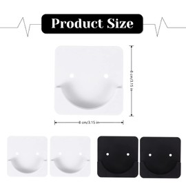 4 Pcs Curtain Rod Holders Universal Square Drilling Sticky Shower Curtain Hooks Mount Sticker for Bathroom, Wardrobe（Black, White