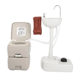Removable Camping 10L Sink Wash Basin + Portable Flush Toilet Outdoor