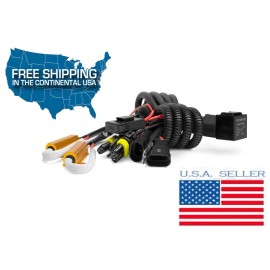 SparkHID Universal Wiring Relay Harness resistor Fuse Stop Flickering HID KIT H11 H8 9006