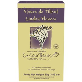 La Courtisane Herbal Tea Linden Flowers, Kosher, Gluten-Free, 20 Teabags