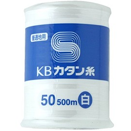 [KB Tsuzuki] Cotton Katan Thread #50/500m [Color: White] For Normal Ground (Household Sewing Thread)