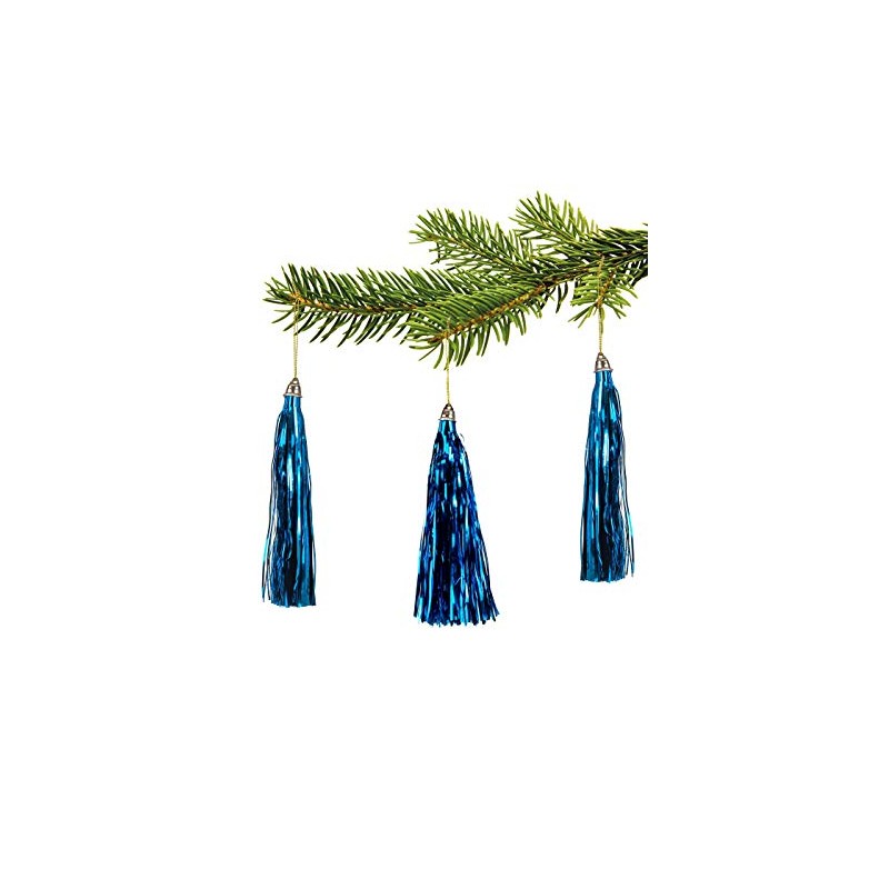 Lamettini Lametta Anhänger Christbaumschmuck Weihnachtsanhänger (50, Türkis)