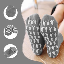 3 Pairs Non Slip Yoga Socks Pilates Socks with Grips for Women Men Soccer Grippy Socks Cotton Barre Hospital Socks Yoga Pilates Anti Skid Socks,UK 2.5-9