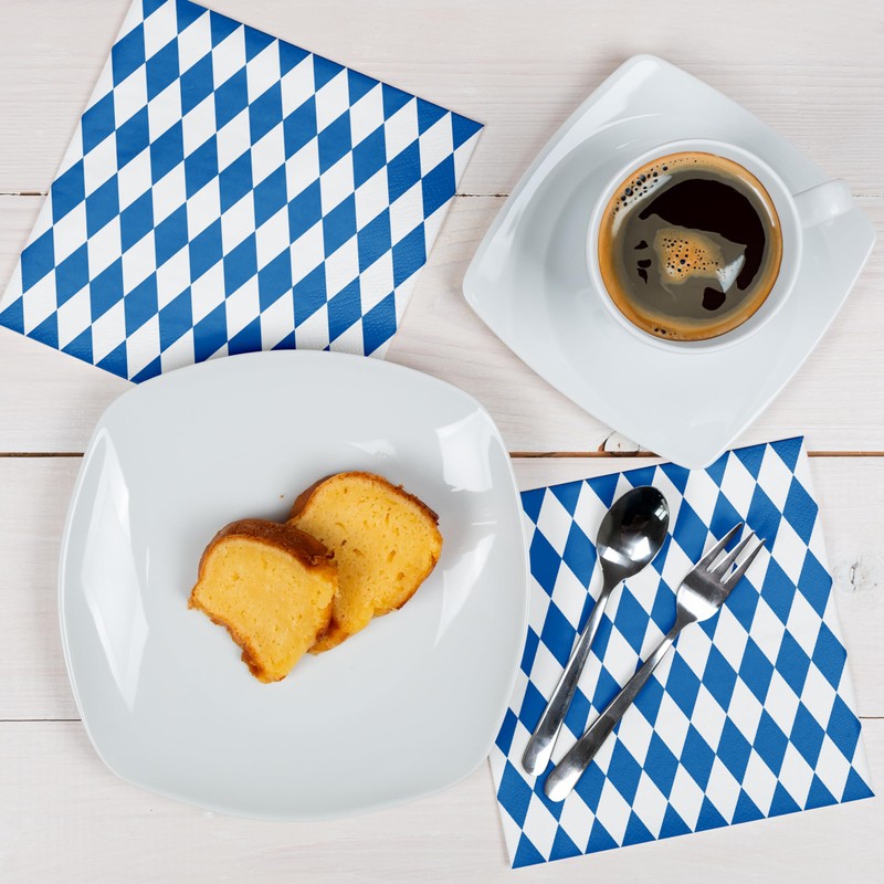 HEKU 100 napkins, 3-ply, 33 x 33 cm, Bavarian blue,