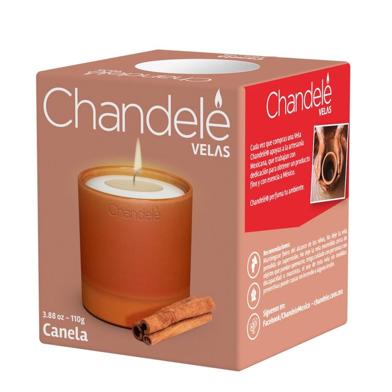 Vela aromática Canela en Vaso de barro