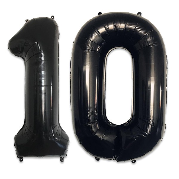 40 inch Number 10 Balloons, Aluminum Foil Jumbo 10 Party