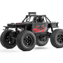 FMS FCX24 1/24 Lemur RTR, 4x4 Brushed RC Buggy 8KPH+ RC Monster Baja Truck All-Terrain Off-Road RC Rock Crawler for Adults Included LED Headlight, Battery, 2.4Ghz Remote Control,rc cars - Color: Red