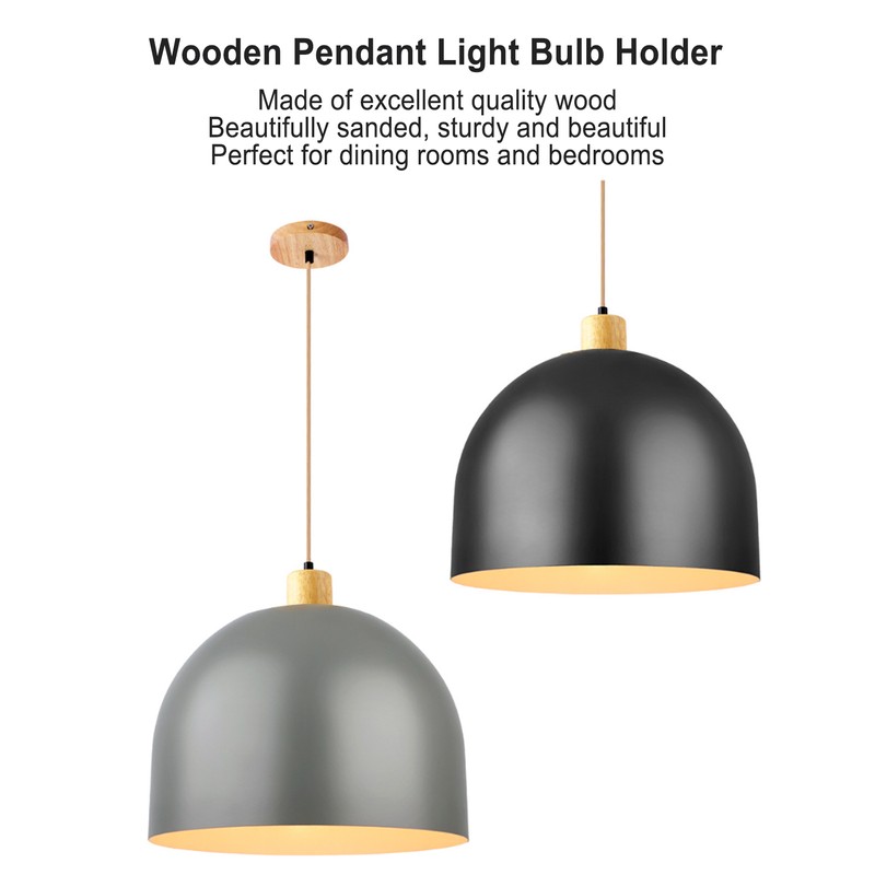 E27 Wooden Pendant Light Bulb Holder Vintage Lighting Accessory Wooden