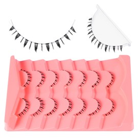 outopen 7 Pairs Bottom Lashes Clear Band Wispy Natural Look Lashes Japanese Manga Style Spiky Anime Lower Lashes Dramatic DIY Cosplay Bottom Eyelashes Reusable (A01)