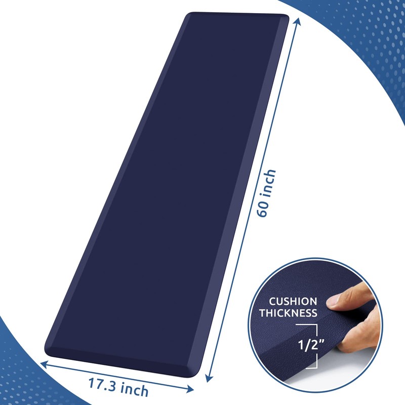 KitchenClouds Kitchen Mat Cushioned Anti Fatigue Kitchen Rug 17.3"x60" Waterproof