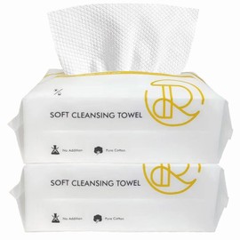 Toallas limpias, ultra suaves, extra gruesas, desechables de cara, tejido de algodón facial, toallas secas supersuaves para pieles sensibles (Súper Gruesos Paquete de 2)