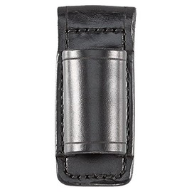 Aker Leather 554 Flashlight Holder, Black, Plain, Fits Streamlight Stinger and Surefire 6P Flashlights
