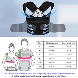 Adjustable Back Posture Belt for Men & Women，Back Brace for Posture,Back Supporter,Adjustable Elastic Straps (XXL)