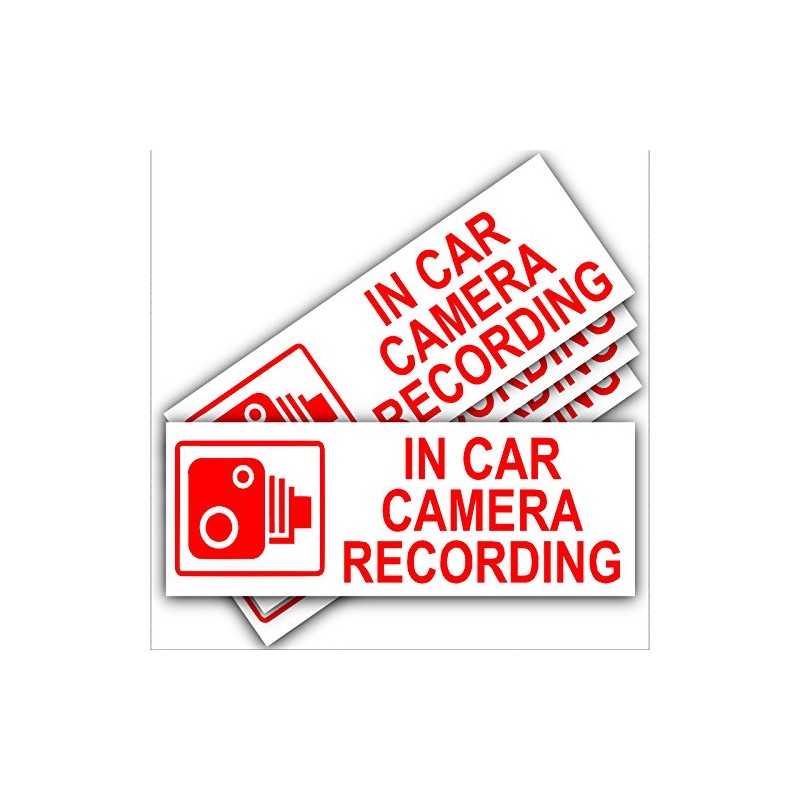 5 x Small In Car Camera Recording Stickers-See Colour Availability-Orange,Red