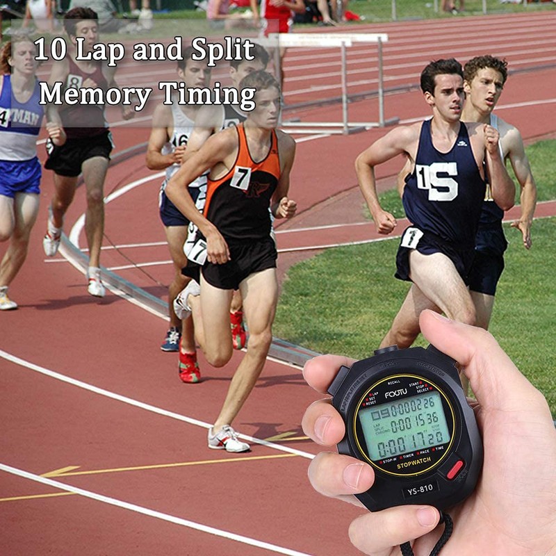 FCXJTU Digital Sports Stopwatch Timer 10 Rounds / Split Memory