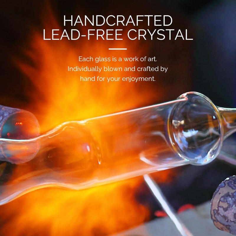 Final Touch 100% Lead-free Crystal Champagne Flutes Glasses Made with