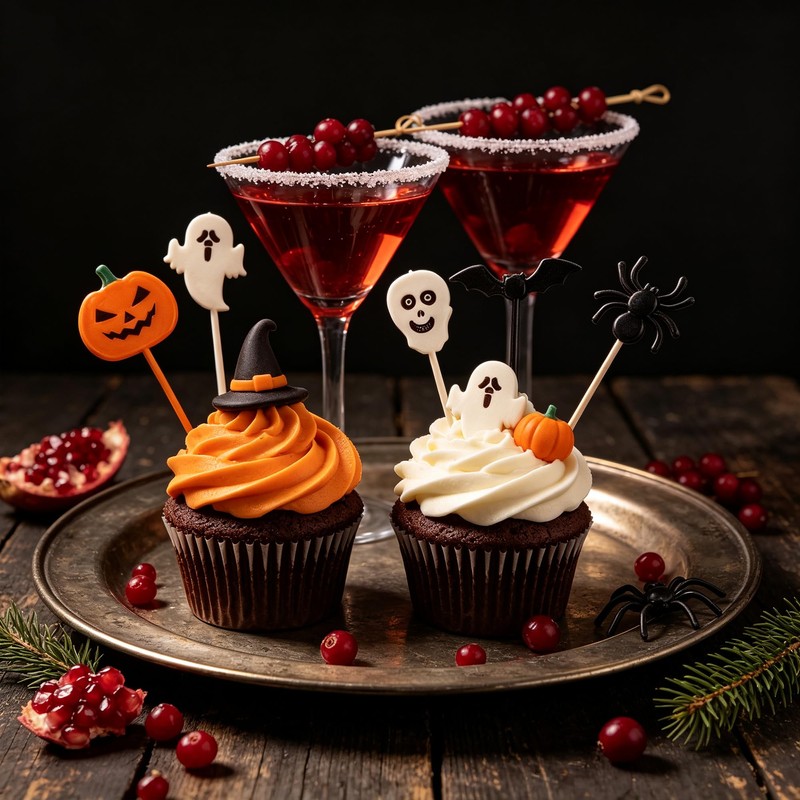 50 PCS Halloween Picks Cupcake Toppers, 2.3 x 0.6 Inch