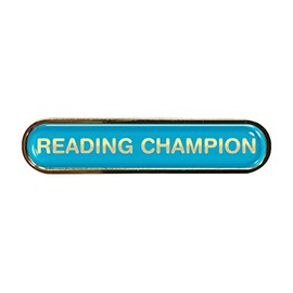 Reading Champion Gel Domed Cyan School Bar Badge