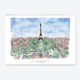 Me Loovely Historic Paris Set of 5 Printed Cards Watercolour Artwork Postcards | Christmas Gifts (A6 Size)