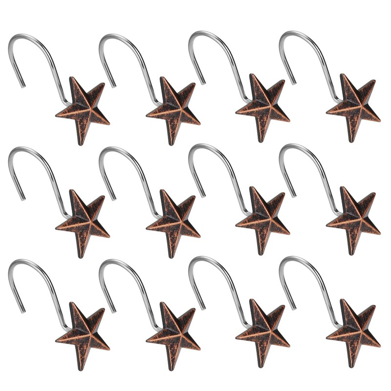 AGPtek Star Decorative Rustic Shower Curtain Hooks for Home Bathroom,