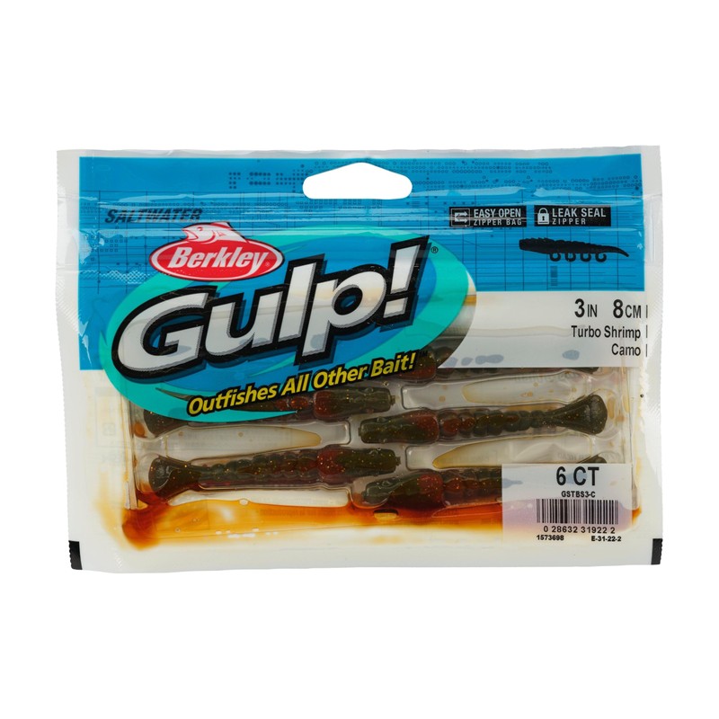 Berkley Gulp!® Saltwater Turbo Shrimp Soft Bait for Saltwater Predatory