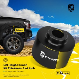 YHTAUTO 3 inch Front Leveling Lift Kit Compatible with Ford F-150 1981-1996, F-250/F-350 Super Duty 1999-2021, Excursion 2000-2005, Aluminum Coil Spring Spacers w/ 3/4-10 Studs w/Hardware Kit Set of 2