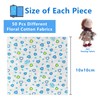 50 Cotton Fabric Squares 10x10cm - Precut Patchwork Material for