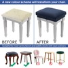 BUYUE 4 pcs Vanity Stool Bench Covers, Luxury Crease-Resistant Jacquard