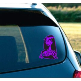 LA DECAL Jack Skellington and Sally, Nightmare Before Christmas, Sally Looks, Love, Wall Art, Home, Die Cut Vinyl Decal for Windows, Cars, Trucks, Tool Boxes, laptops (Purple, 9")
