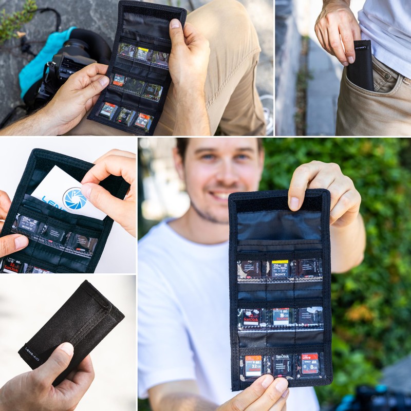 LENS-AID SD Card Bag for Storage: Compact Case for up