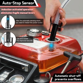 Automatic Fuel Transfer Pump with Auto-Stop Sensor, Portable Gas Pump for Gas Can with 3 Adapters Fast Electric Fuel Transfer for Yacht, Car, Lawn Mower Fuel