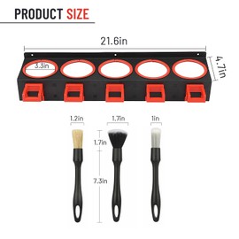 YTDTKJ 2 Set Spray Bottle Storage Rack with Car Cleaning Brush Detailing Kits,Hanging Rail Car Shop Accessory Display Auto Cleaning Detailing Tools Hanger Bottle Organizer