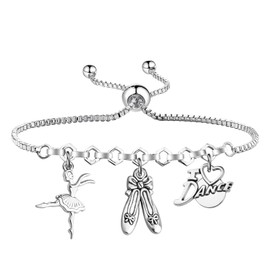 MAOFAED Dancing Bracelet for Dance Teacher, Dance Teacher Appreciation Gift, End of Term Gift, Graduation Present(step at time)